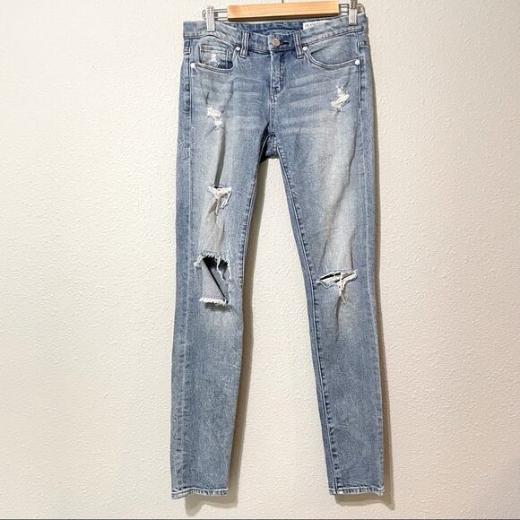 Blank NYC Light Wash High Rise Distressed Skinny Jeans Womens 26 Blue Zip Fly - Picture 1 of 9